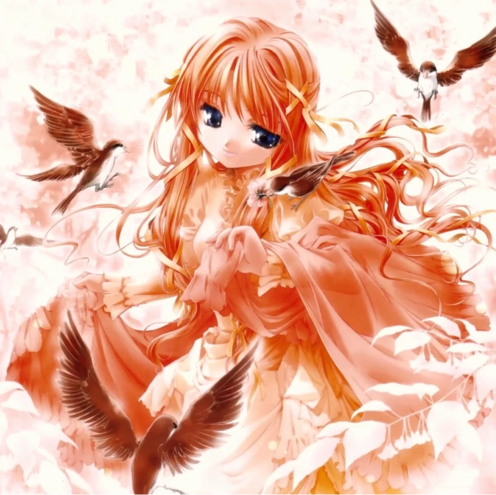 ảnh anime girl tóc cam rực rỡ